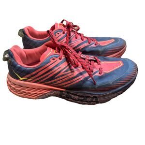 Hoka One One Speedgoat 4 Low Fiesta Red Blue Running Shoes Sneakers Mens Size 11